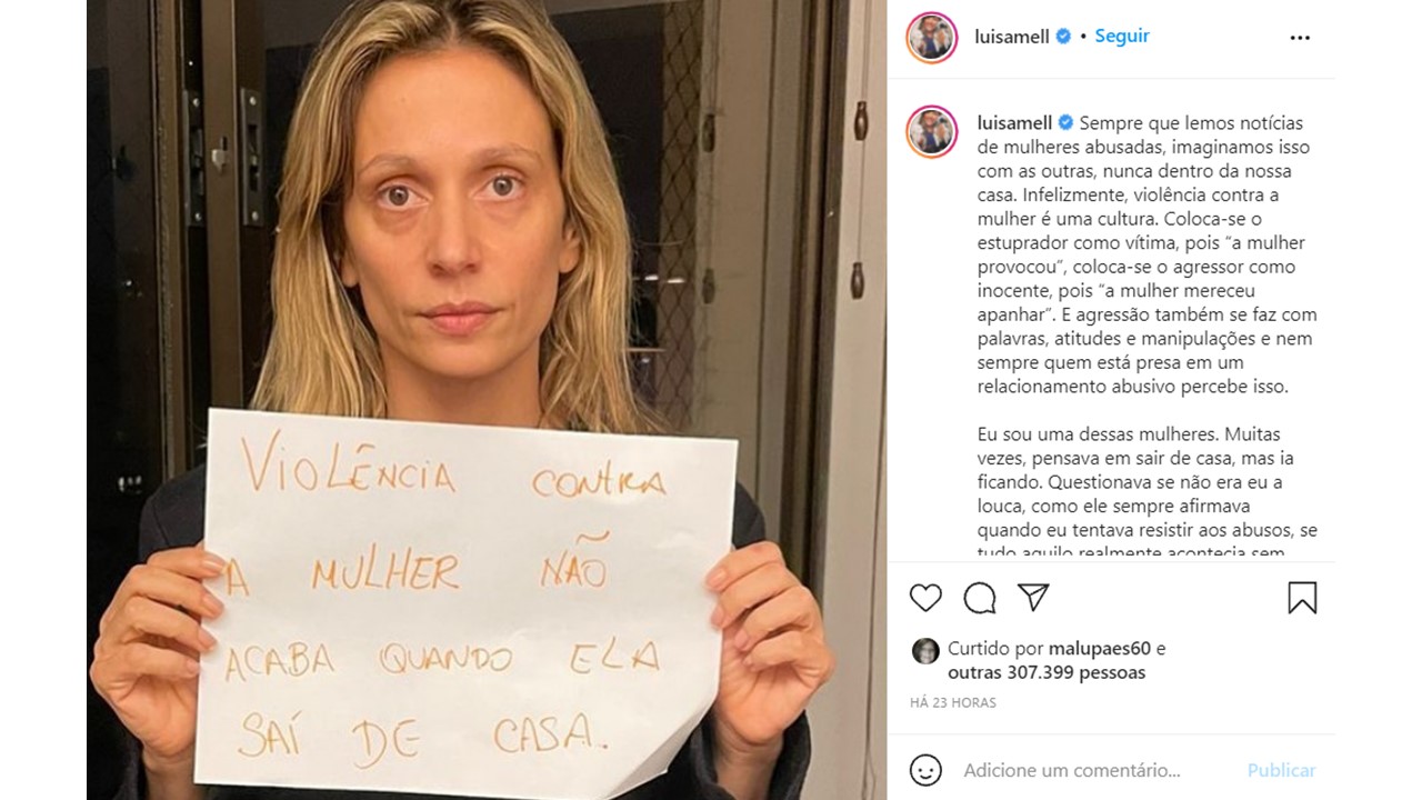 Luisa Mell acusa ex e diz que violência não acabou quando saiu de casa