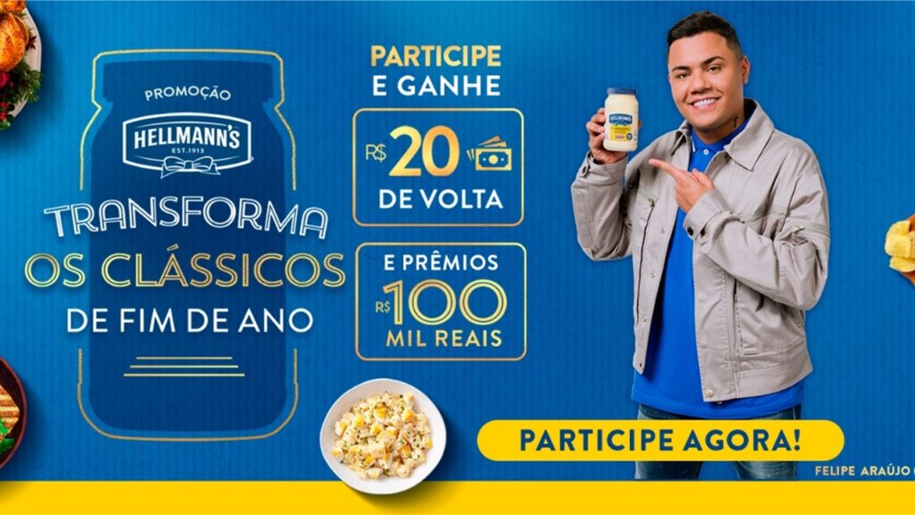 Promoção de Hellmann's tem cashback e sorteios de R$ 100 mil