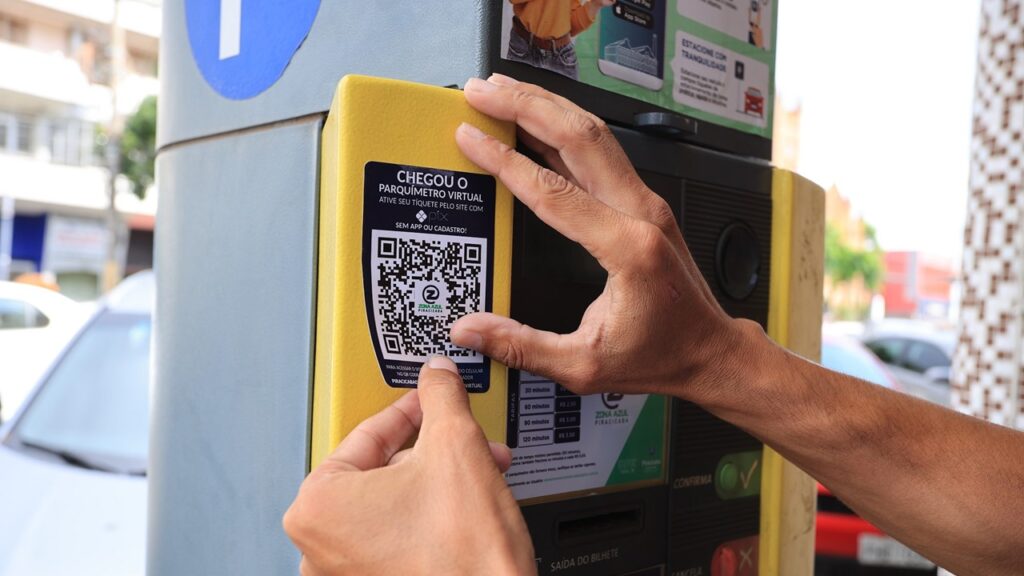 Zona Azul agora pode ser ativada com pagamento por pix QR Code para pagamento via pix já está disponível nos parquímetros da cidade